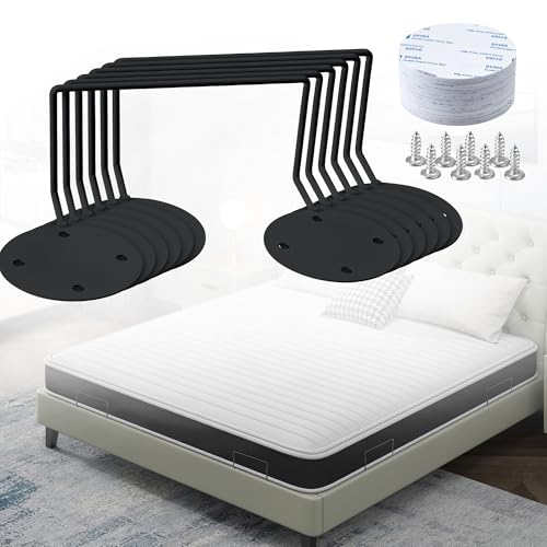 6 Pack Mattress Retainer Bar Keep Mattress Stopper from Sliding, Non Slip Mattress Gaskets for Bed Frame, Mattress Slide Stopper, Anti Slip Mattress Gripper, Mattress Brackets to Prevent Sliding