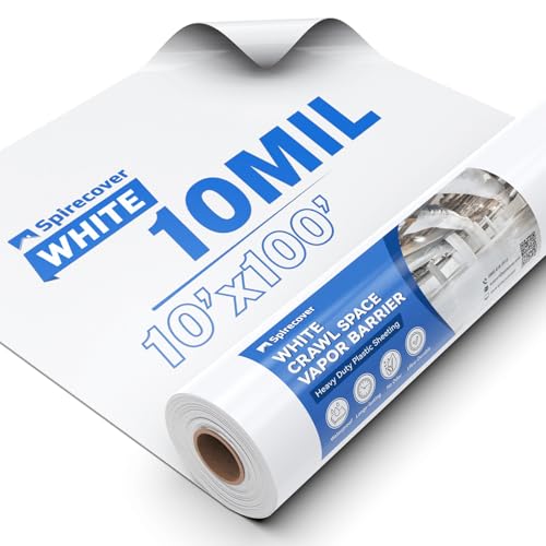 White Crawl Space Vapor Barrier 10 Mil 10' x 100