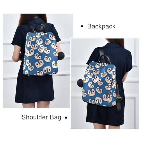 Sac à dos bleu pingouin avec fermeture éclair antivol dans le dos