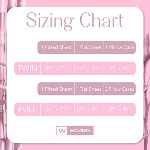 Wovenx Kids Organic Bamboo Sheet Set | Twin Or Full Size Fitted Bed Sheets | Oeko-Tex Certified | Cute Toddler Bedding For Girls & Boys | Pink Unicorn #TOP5