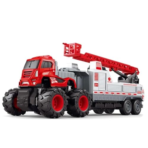 Image of ToyBharat Super Power Fire Trailer Toy Truck | Friction-Powered Rescue Vehicle with Flashing Lights & Realistic Siren Sounds | Durable ABS Build | Kids Gift for Boys & Girls (3+ Years)