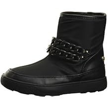Love Moschino Womens Chain Accent Black/Black Ankle Boots Shoes Sz