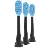 Tongue Scraper Heads for Philips Sonicare Click-On Handles – Gentle & Effective Tongue Cleaner, Fresh Breath, 3 Pack, Replacement Brush Heads (Black, Click-On Handles)