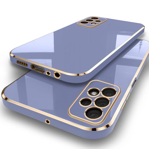 Image of TheGiftKart Luxurious Golden-Plated Back Cover Case for Samsung Galaxy A23 4G / A23 5G | Raised Lips for Camera & Screen Protection | Shockproof Back Case for Samsung A23 / A23 5G (TPU, Greyish Blue)