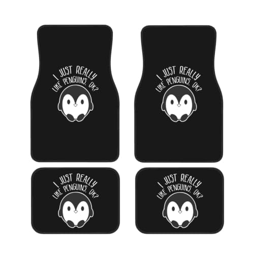 I Just Really Like Penguins Ok Floor Mats for Cars, All-Weather Funny Car Mats, Fit Automotive Floor Mats for Cars Trucks SUV, Universal Floor Liner Car Accessories, Black