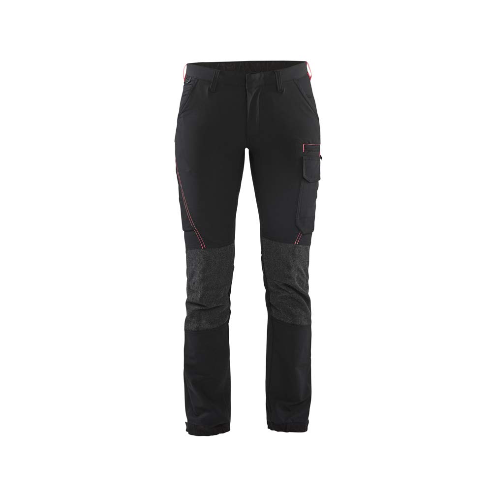 Blaklader 712216459956D25 - Pantaloni da donna elasticizzati a 4 vie, taglia D25, colore: Nero/​Rosso