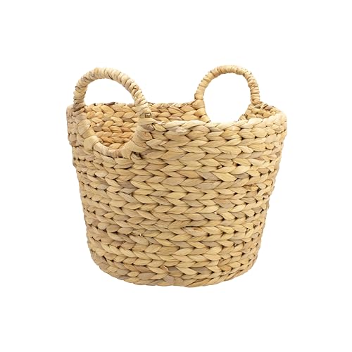 Box and beyond - Panier de Rangement - 26 x 34,5 x 30 cm - Jacinthe d’eau naturelle - Poignées Intégrées - Jouets, Vêtements, Linge, Accessoires - Salle...