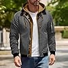 Mens Winter Jackets Warm Cargo Jacket Stylish Casual Comfortable Classic Windproof Hooded Work Coat with Pockets Hiking Travelling #2
