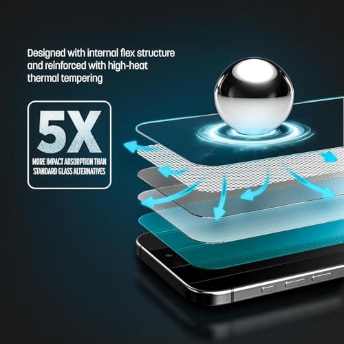 Image of OHAYO Military Strength Tempered Glass Screen Protector Compatible with iPhone 17 AIR (6.5 in) | 9H+ Hardness, Strong Protection, Full Screen Edge-to-Edge Cover, Scratch Resistant, Bubble-Free Install, Ultra HD Clarity,With installation kit