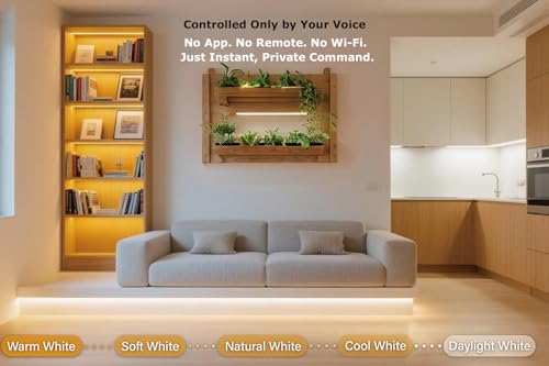 AI Smart Led Strip Lights, Offline Voice Control LED Light Strip White 2700K-5000K,Dimmable Warm White Lights 5 Voice Commands USB Powered for Kids Bedroom, TV Backlight, Kitchen, Mirror Decor - Image 6