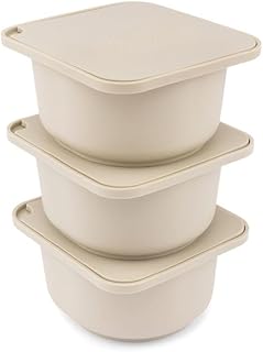 Babadoh Pizza Making Accessories | BIG Pizza Dough Proofing Containers with Lids | Set of 3 | Dough Colour | Big Size (make 12-16" Pizzas)