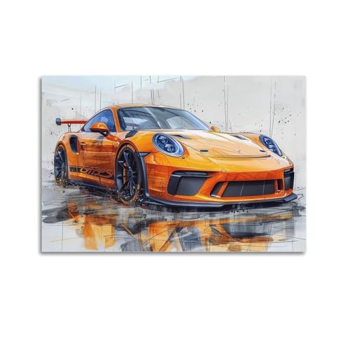 Toile 911 GT3 RS Supercar 50x75 cm idéale pour sublimer le salon ou un bureau