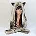 ShellKingdom Plush Novelty Animal Hat,3 in 1 Function Brown Wolf Faux Fur Full Animal Hood Hat Winter Warmer Cap