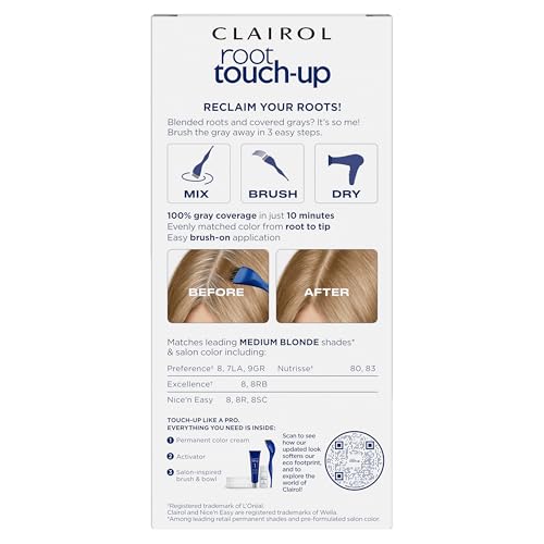 Clairol Root Touch-Up by Nice\'n Easy Permanent Hair Dye, 8 Medium Blonde Hair Color, Pack of 1 - Thumbnail 2