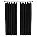 Produktbild Amazon Brand  Umi 2 Schals Energieeinsparende Verdunkelungsgardinen mit Schlaufenaufhängung Vorhang Blickdicht 245x140 cm Schwarz
