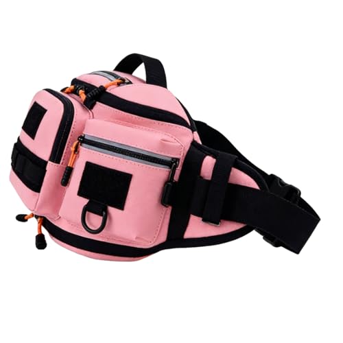 Bolsa de aparejos de pesca rosa y riñonera ligera de tela Oxford para exteriores