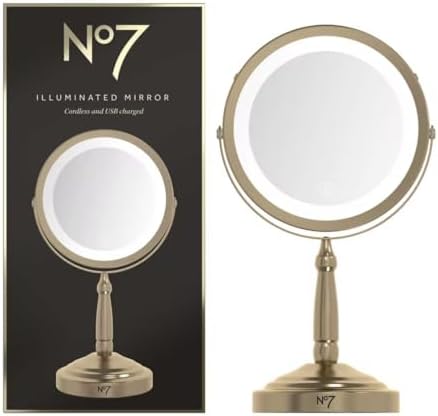 No7 Cordless Illuminated Mirror Gold, (54-45-191) : Amazon.co.uk: Home ...