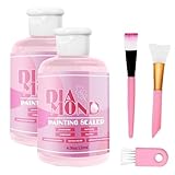 Diamond Painting Sealer Glue Kit 2 Pack 8OZ with Silicone Brush, Diamond Art Sealer Clear Finish High Gloss Permanent Hold & Shine Effect Puzzle Glue Clear Diamond Art Kits for Adults