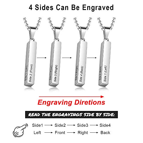 OPALSTOCK Father's Day Gifts for Men Necklace for Dad Custom Name Necklace for Men Personalized 3D Engraved Bar Father's Day Gifts from Daughter Customized Name Jewelry Gift for Dad2