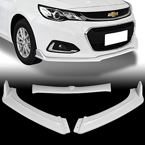 3PCS Front Bumper Lip Kit fit for compatible with 2013-2018 Chevrolet Malibu, Sport-Style Splitter Trim Protection Spoiler, Air-Dam-Chin-Diffuser (Painted White)
