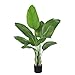 Birds of Paradise Plant Artificial, 4FT Fake Plants Faux Banana Leaf Tree with 9 Banana Leaves, Lifelike Tall Fake Tropical Palm Indoor Silk Floor Plant in Black Pot for House,Office,Room,Home Decor