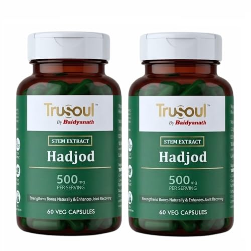 Image of Baidyanath TruSoul Hadjod 60 Veg Capsules | Strengthens Bones Naturally 7 Enhance Joint Recovery | For Bone Support, Wellness Capsules | Helps Joint Flexibility (Pack of 2)