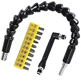 Flexible Drill Bit Extensions Set Adapter, 11.8 inch Bendable flexible extension Bit, 10Pcs Screwdri