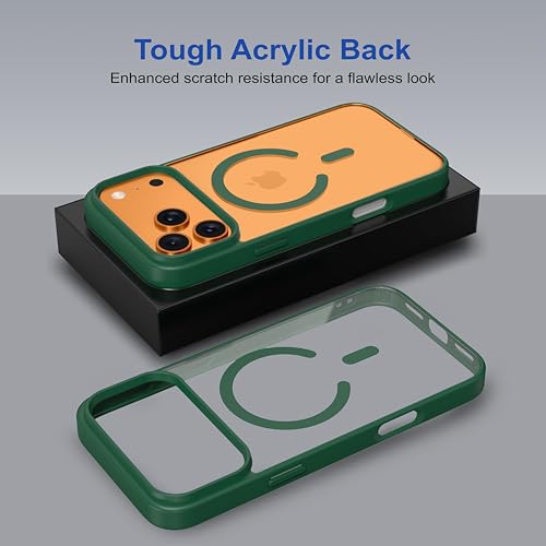 Image of amazon basics Back Case Cover for iPhone 17 Pro Max | Compatible for iPhone 17 Pro Max Back Cover | Scratch-Resistant Back Cover | Forest Green