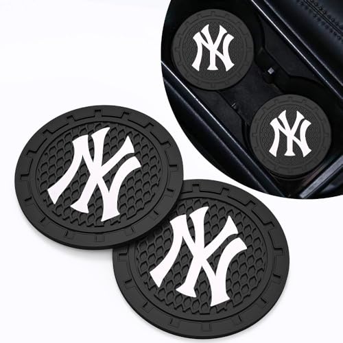 Silicone Yankees Car Cup Holder Coasters,Baseball Fans Car Coasters for NY Yankees Fans, Non-Slip Universal Fit Cup Holder Insert