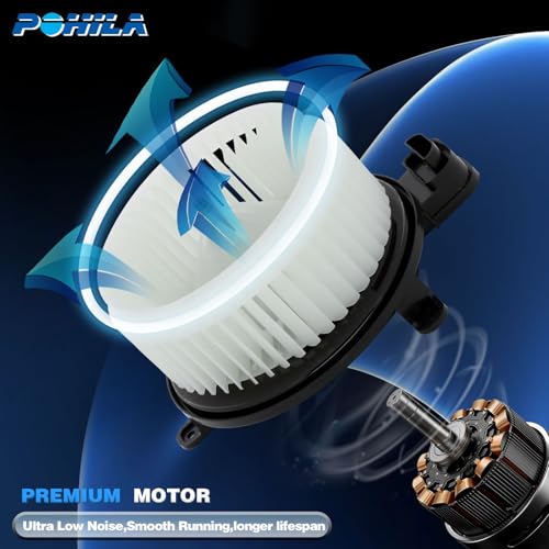 Image of HVAC Heater Blower Motor with Brushless Motor Replacement for Toyota Vehicles - Sequoia 2008-2022, Sienna 2011-2020 - Front Side, Replace# 87103-0C051, 700298