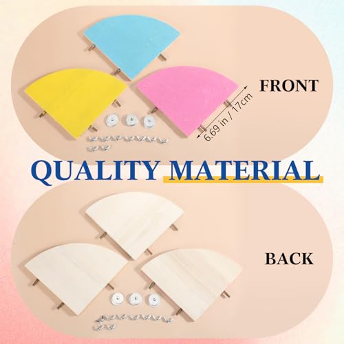 Image of CroBlissful 3 Pcs Bird Perch Stand Platform Parrot Perch Wood Toy Colorful Sand Paw Grinding Cage Accessories Exercise Toys for Cockatiel Conure Budgies Parakeet Lovebird Hamster Gerbil Rat