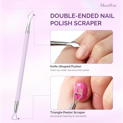 Image of MelodySusie 4 in 1 Stainless Steel Acrylic Nail Tool Kit, Purple