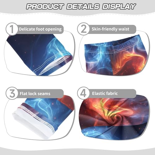 Boccsty Swirling Fire Sparkle Girls Leggings Kids Yoga Pants Dance Active Tights 4T3