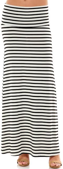 AzulesWomen's Rayon Span Regular to Plus Size Maxi Skirt - Solid