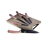  BERLINGER HAUS - Set di coltelli da 6 pezzi con tagliere in bambù, rosa
