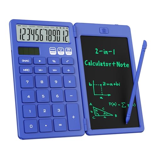 Desk Calculator with Erasable LCD Notepad Calculators ROATEE Desktop Basic Calculators for Middle School Cute Pocket Solar Calculator Office Desk Accessories Supplies Home Office Essential Big Button