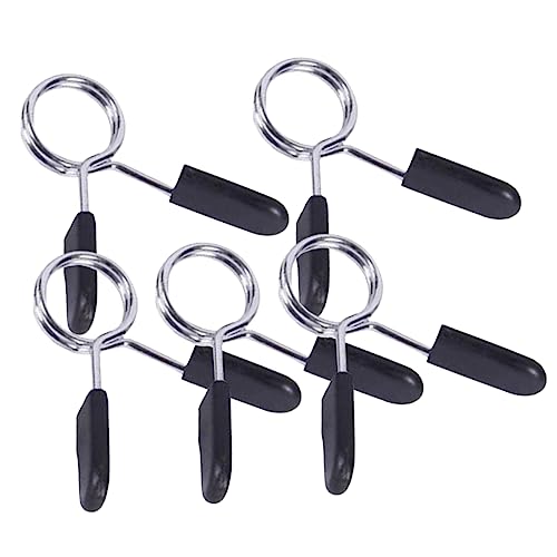 HANABASS 5Pcs Barbell Spring Clip Collars Secure Dumbbell Weights for Powerlifting Cross Fit Durable Design for Weightlifting Gym Use