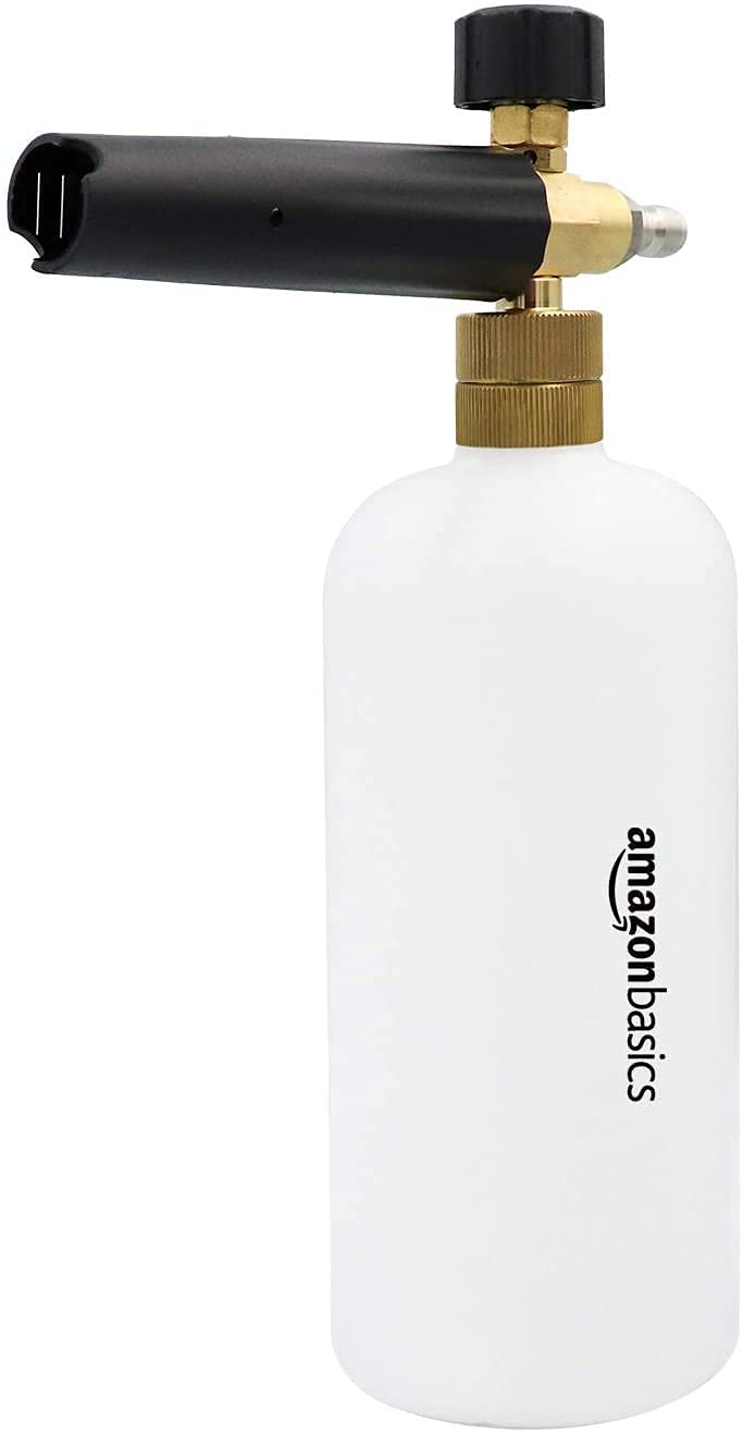 Amazon Basics Cañón de espuma con conector rápido de 0,6 cm para lavadora a presión, 1 litro