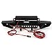 RC Front Bumper, Anti Collision Metal 1:10 Scale Remote Control Crawler Car Front Bumper with Spolights RC Car Upgrade Spare Parts Fit for Axial SCX10 90046 1/10 Toy