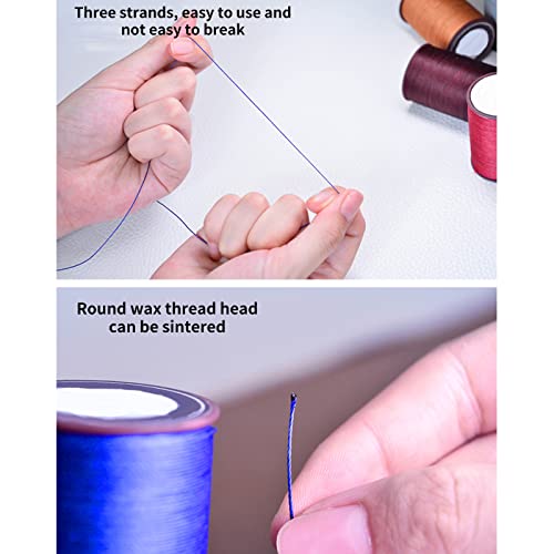 0.45Mm Leather Waxed Thread Cord Polyester Thread For Leather Diy Project Necklace Bracelet Craft Making 160M/Roll(Black) #TOP3