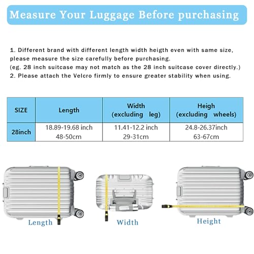 1 Pack Clear Luggage Cover Protector, 28 Inch PVC Suitcase Cover Protectors Waterproof Luggage Covers for Wheeled Suitcases Dustproof Suitcases Covers for Luggages2