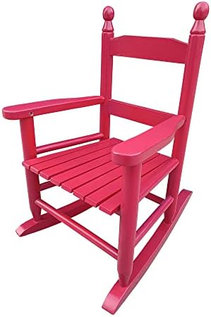 HomVent Kids Rocking Chair, Outdoor Kids' Rocking Chairs, Childs/Toddler/Childrens Porch Rocker Chair, Wooden Rocker for Ages 2-10 Living Room,Bedroom,Balconies, Porches,Children's Rooms (Red)