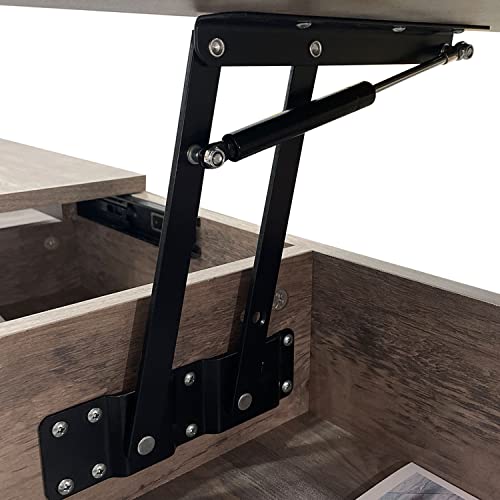 Mcmacros Lift Top Coffee Table For Living Room Office With Storage, Slide Drawer And Metal Frame, Lift Up Dining Table (Grey) #TOP6