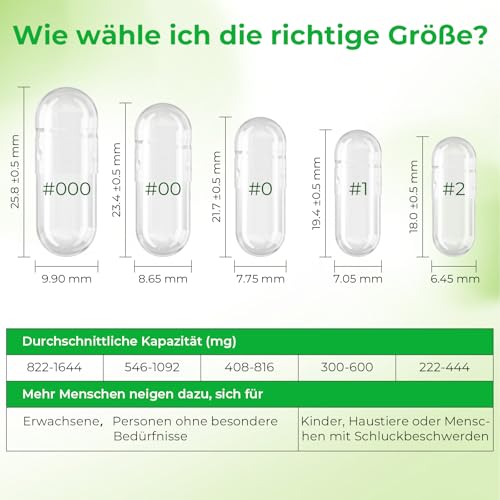 Leerkapseln Angtai JN zum Befüllen – Größe 2, 100 Stück