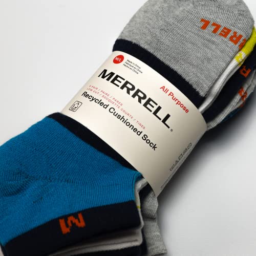 Image of Merrell Unisex Adult Men's and Women's Recycled Cushioned Ankle Socks - 6 & 12 Pairs - Hiking Arch Support