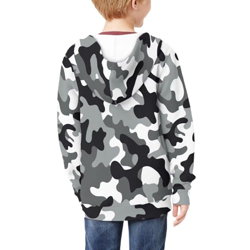 AmzPrint Funny Graphic Hoodies Zip Up Kids Boys Girls Classic Pullover Casual Long Sleeve Pocket Hooded Sweatshirt 6-16Y4