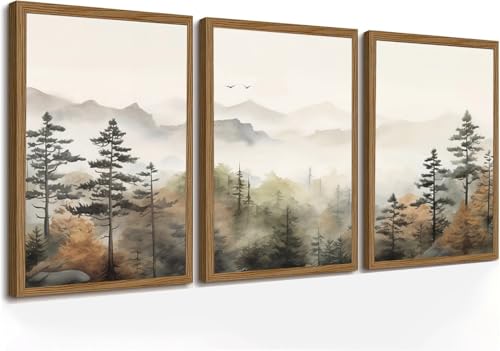 Framed Mountain Landscape Wall Art Set of...