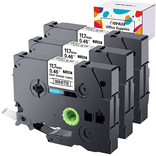 Gaine thermorétractable HS-231 compatible Brother PT-E500 ruban étiqueteuse électricien 3 pièces
