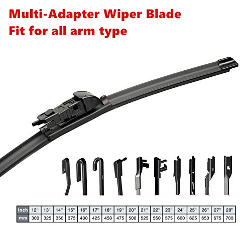 MOTIUM Multi-Adapter 26"+24" Premium All-Season Windshield Wiper Blades (Set of 2)