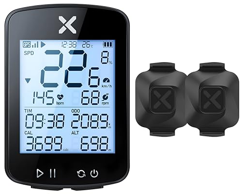 Image of XPR3SS G+ Gen2 Bicycle Computer + 2 Cadence /Speed Sensor Smart GPS Cycling Speedometer | Cadence & Heart Sensor Support | Waterproof ANT+ Bluetooth GPS Tracker | 28+ hr Battery | Odometer for MTB